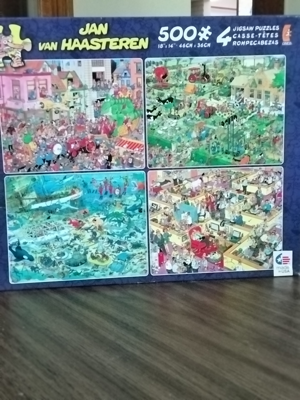 Jan van Haasteren 4-Pack 500-Piece Jigsaw Set - Blue, Green, Red